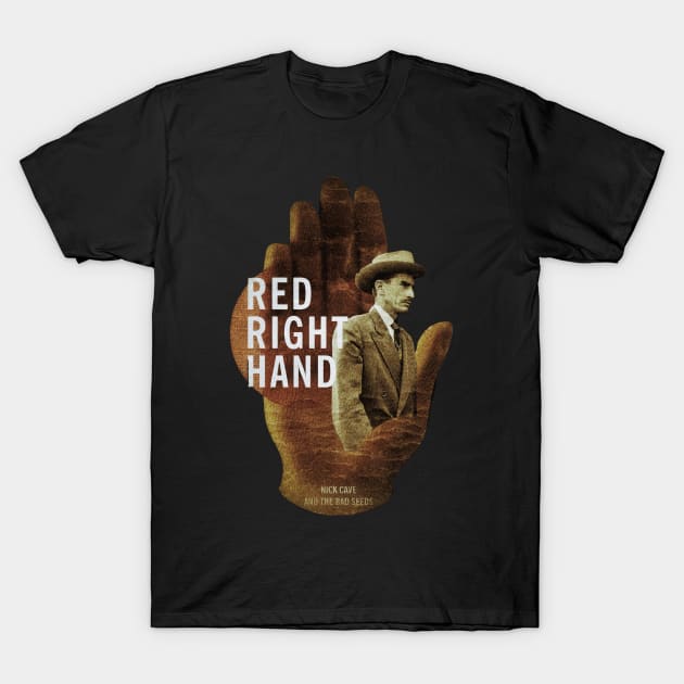 Red right hand T-Shirt by brown fox